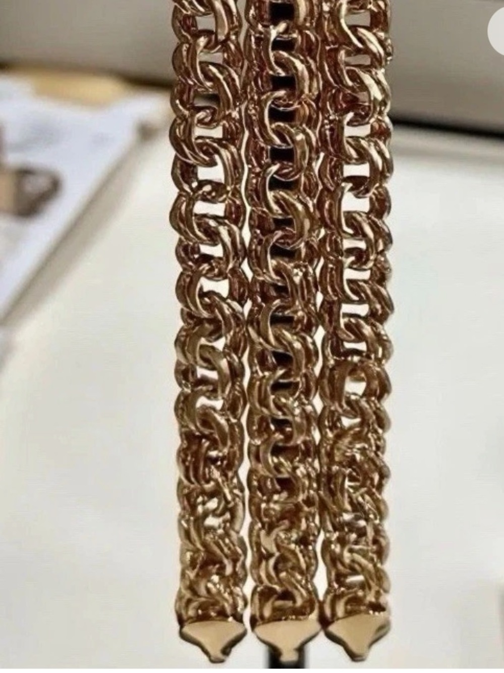 Bismarck 9.2”/ 9 mm Gold Plated 18k Men’s Women’s Link Bracelet - Picture 4 of 15